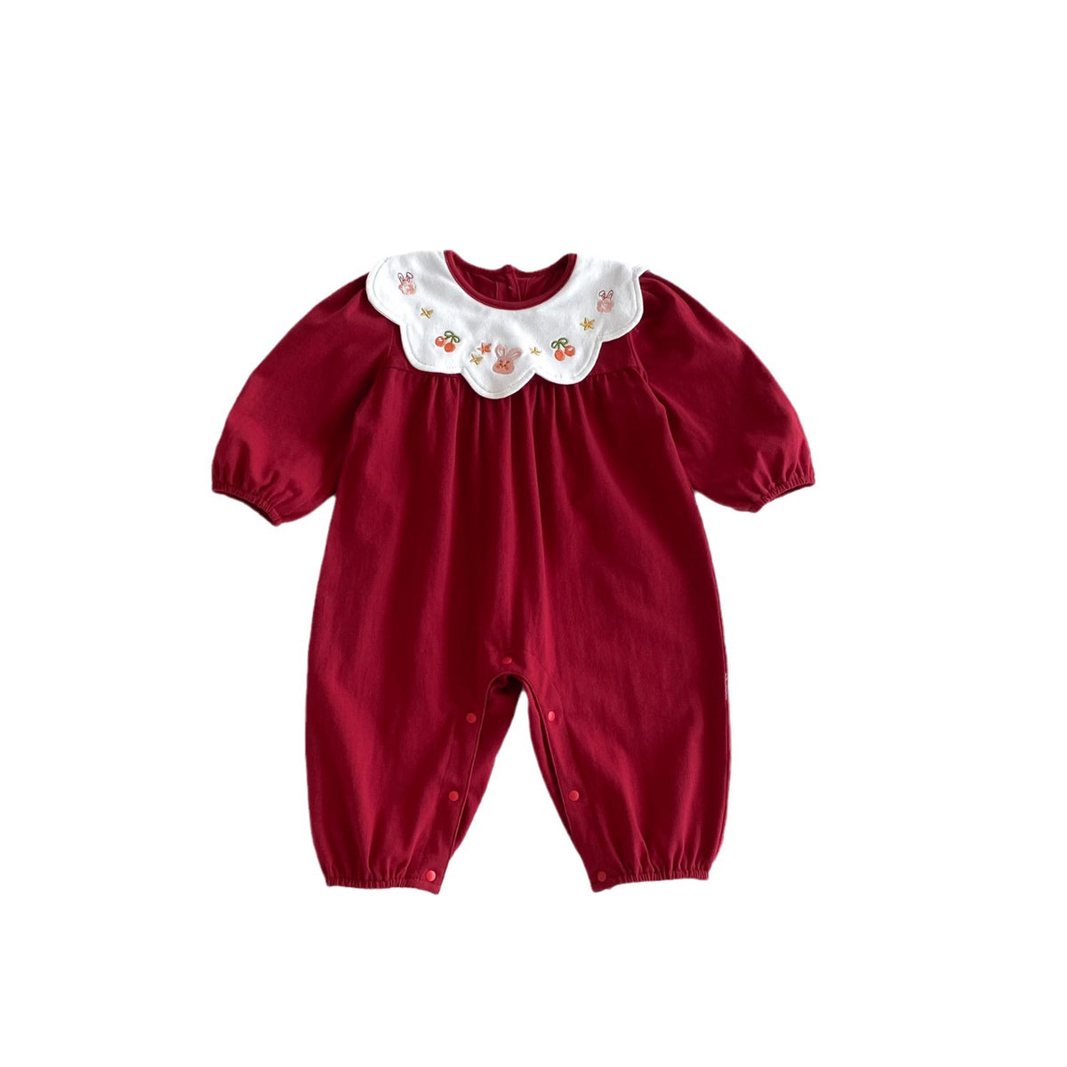Newborn Baby Clothes Spring Autumn Full Moon 100-Day Girl Baby Onesie Crawling First Birthday Romper A-Class Pure Cotton