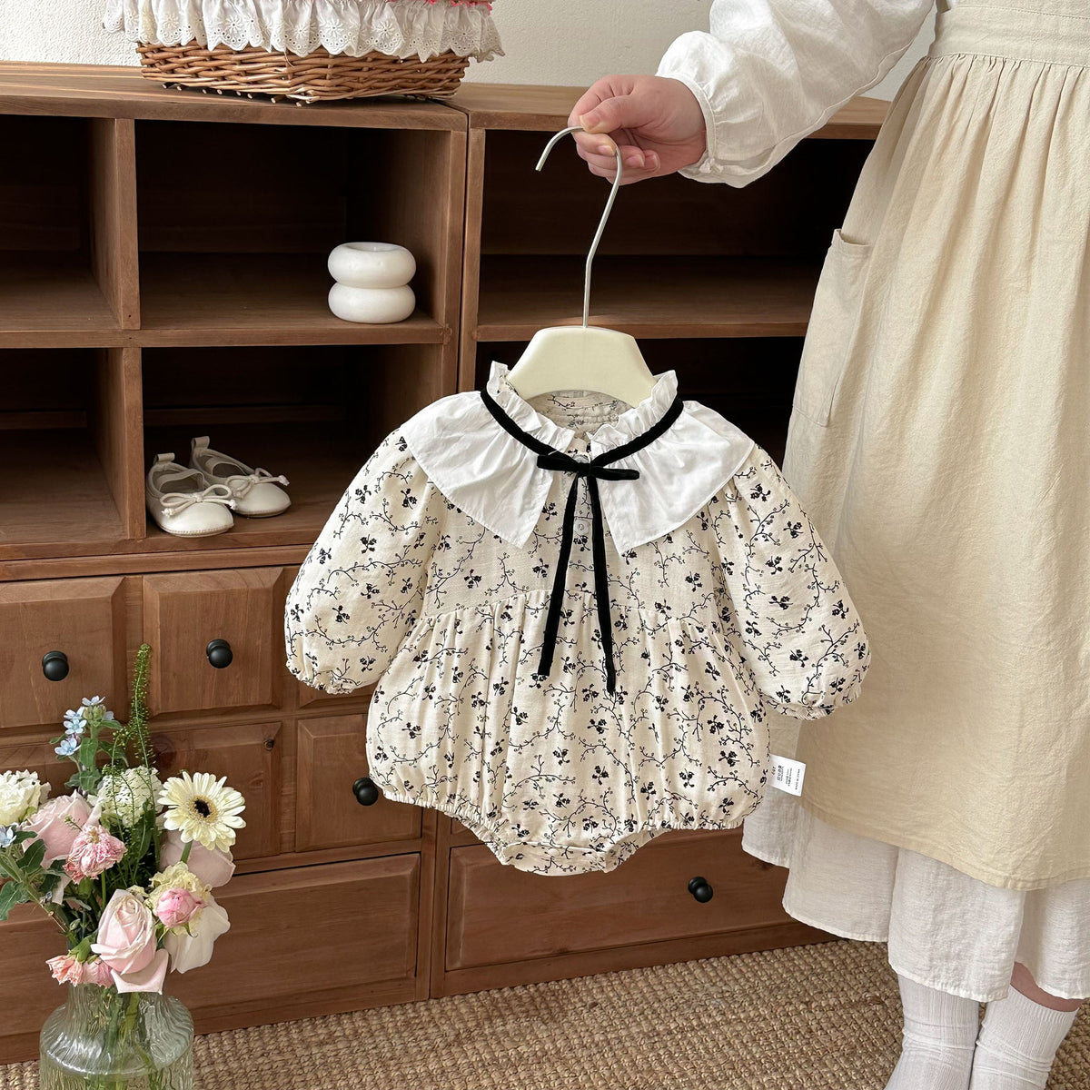 Baby Romper Spring Autumn Clothes Girl Baby Floral Chic Style Bodysuit Newborn Crawling Suit Cotton A Class
