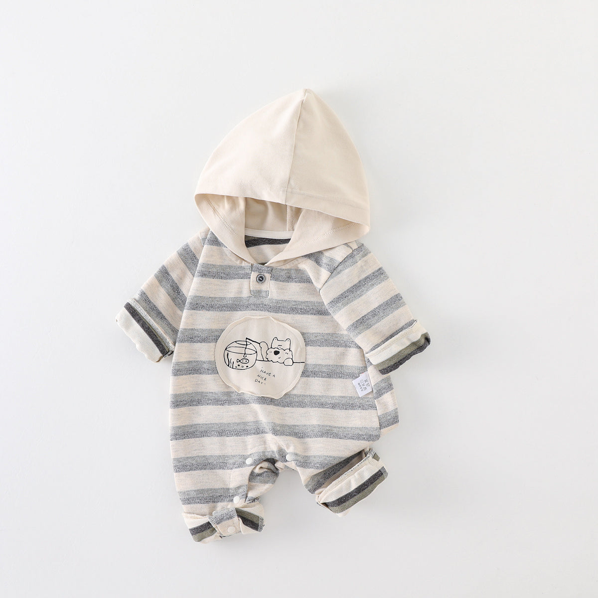 Infant Long Sleeve Bodysuit Newborn Autumn Stripe Baby Boys Girls Outfit Crawling Suit for Toddlers