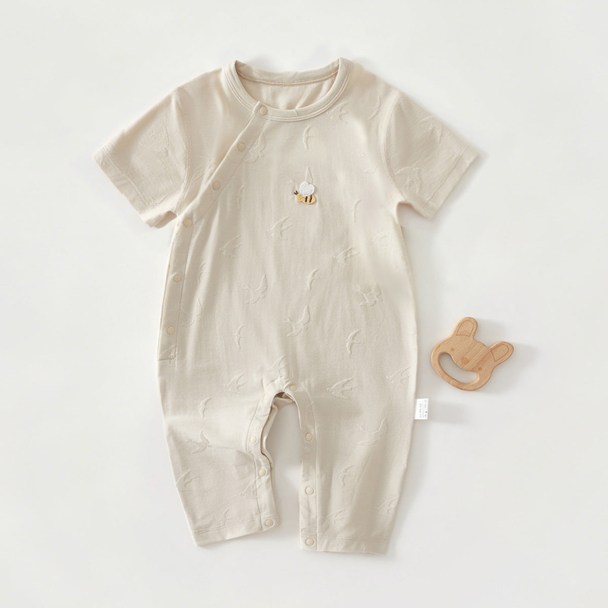 Baby Lightweight Short Sleeve Cotton Muslin Romper Newborn Infant Bodysuit Crawling Clothes Baby