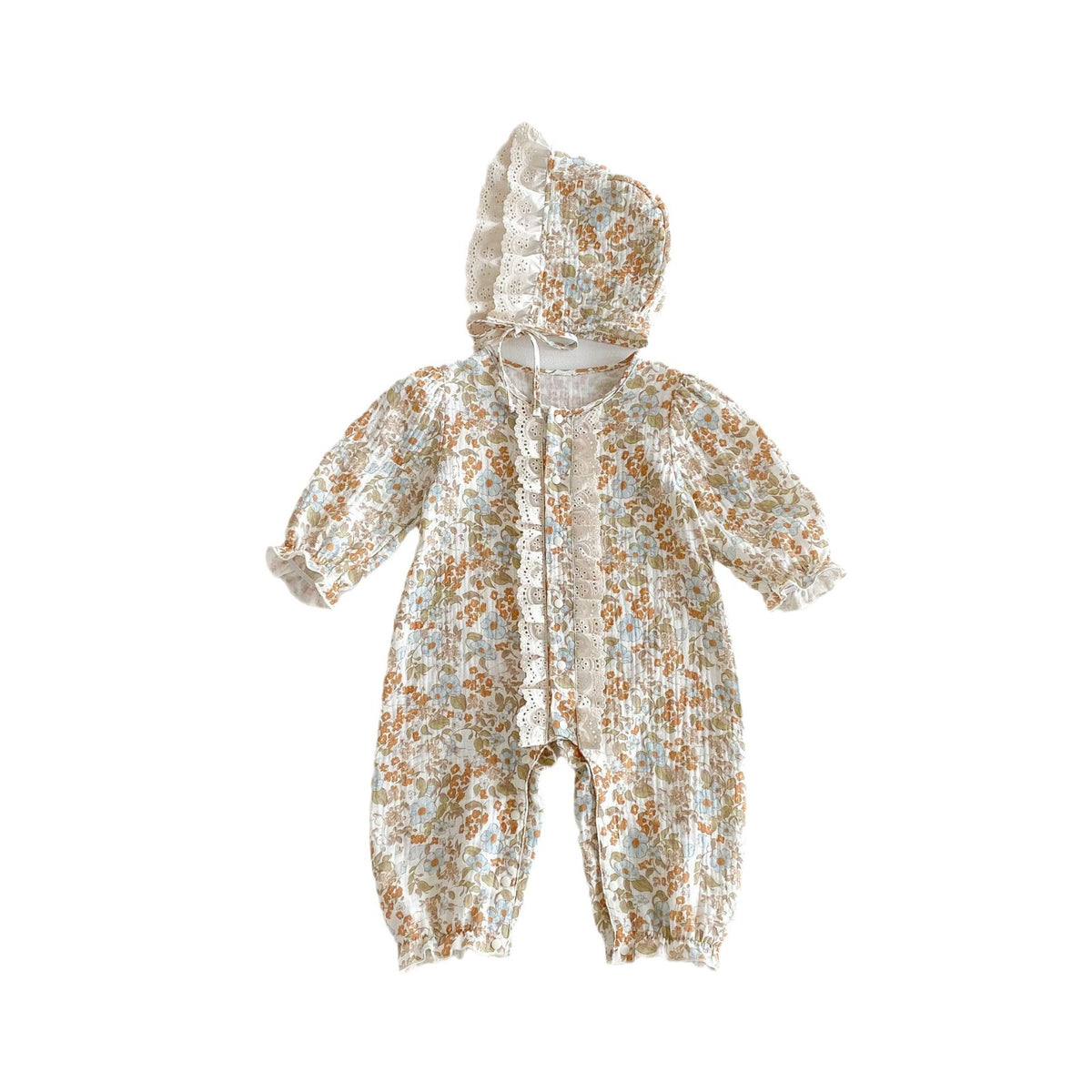 Baby Girl Spring Autumn Clothes Newborn Princess 1-Month 100-Day Bodysuit Outing Romper Cotton