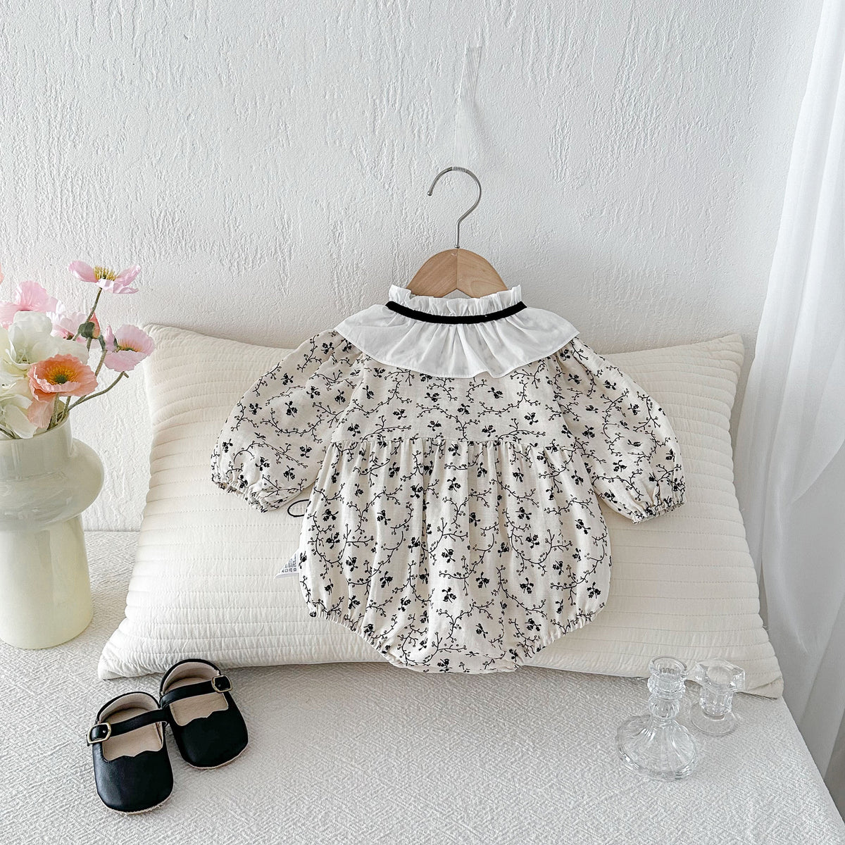 Baby Romper Spring Autumn Clothes Girl Baby Floral Chic Style Bodysuit Newborn Crawling Suit Cotton A Class