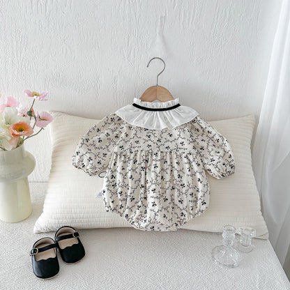 Baby Romper Spring Autumn Clothes Girl Baby Floral Chic Style Bodysuit Newborn Crawling Suit Cotton A Class