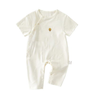 Baby Lightweight Short Sleeve Cotton Muslin Romper Newborn Infant Bodysuit Crawling Clothes Baby