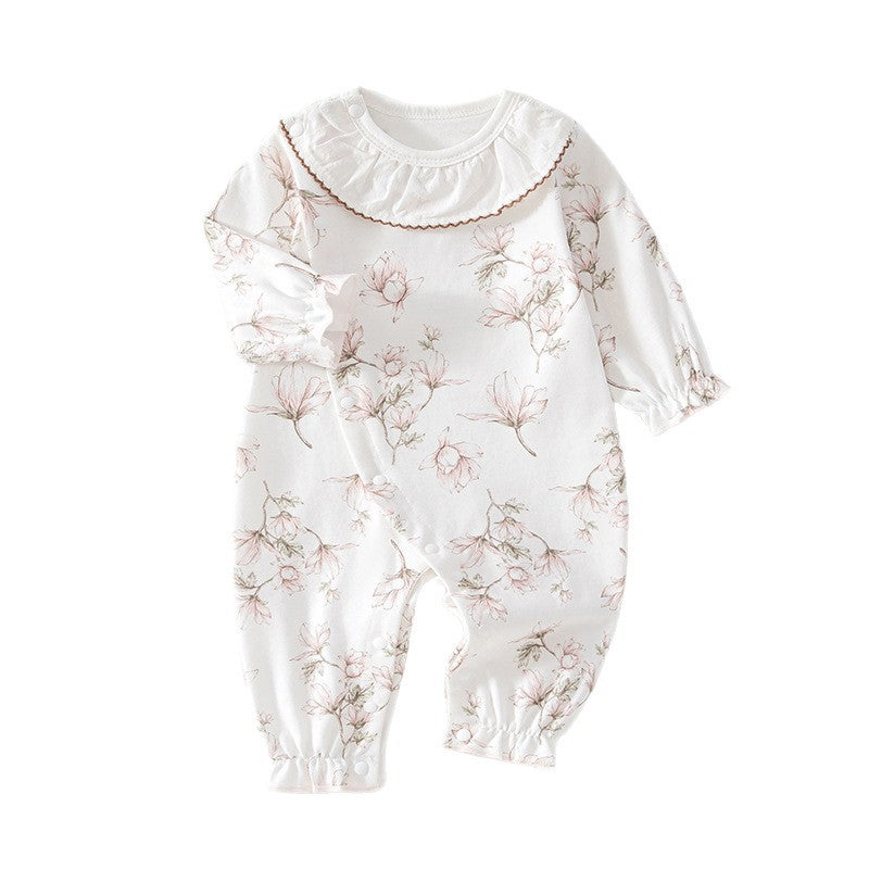 Baby Clothes Long Sleeve Cute Lace Collar Stylish Newborn Baby Onesie