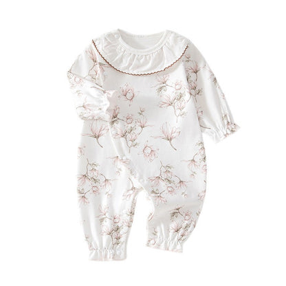 Baby Clothes Long Sleeve Cute Lace Collar Stylish Newborn Baby Onesie