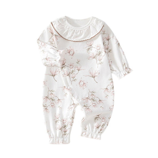 Baby Clothes Long Sleeve Cute Lace Collar Stylish Newborn Baby Onesie