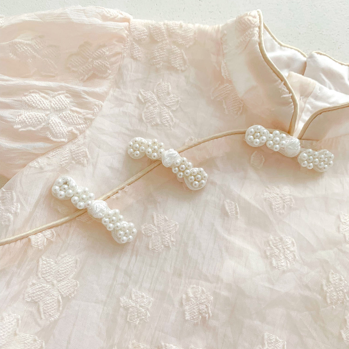 Baby Summer Romper Lightweight Newborn Baby 100-Day Outfit Girl Cheongsam Style Onesie Full-Bodied Clothes