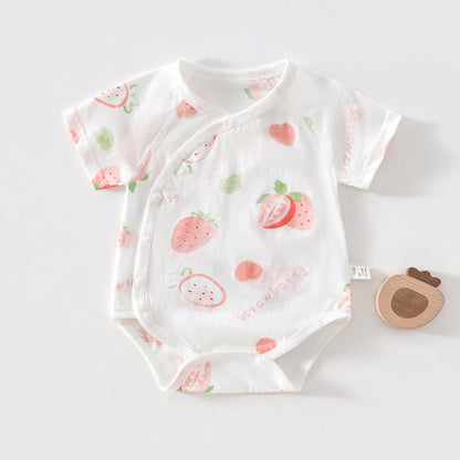 Infant Bodysuit Lightweight Newborn Onesie Baby Romper Short Sleeve Pure Cotton Crawling Suit