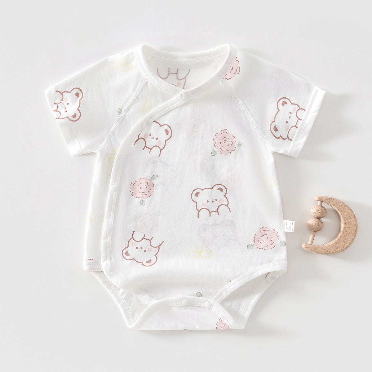 Infant Bodysuit Lightweight Newborn Onesie Baby Romper Short Sleeve Pure Cotton Crawling Suit