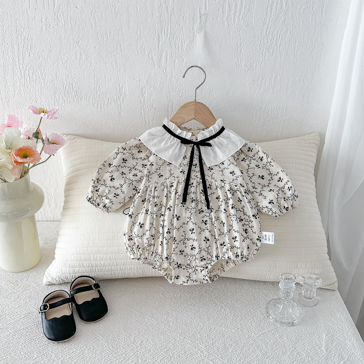 Baby Romper Spring Autumn Clothes Girl Baby Floral Chic Style Bodysuit Newborn Crawling Suit Cotton A Class