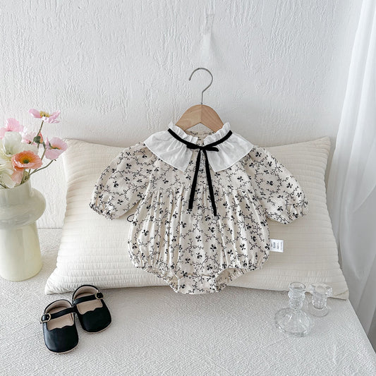 Baby Romper Spring Autumn Clothes Girl Baby Floral Chic Style Bodysuit Newborn Crawling Suit Cotton A Class