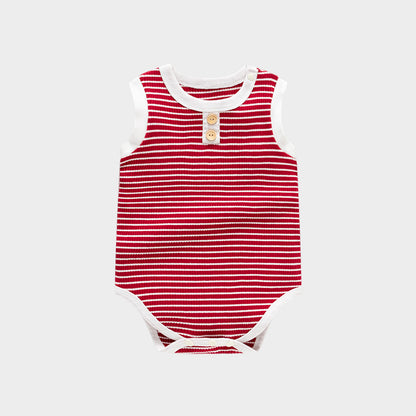 Striped sleeveless newborn clothing