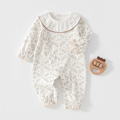 Baby Clothes Long Sleeve Cute Lace Collar Stylish Newborn Baby Onesie
