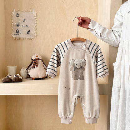Baby Long Sleeve Onesie Autumn Cotton Seamless A-Class Newborn Clothes Cute Sleepwear Crawling Outfit