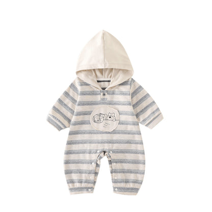 Infant Long Sleeve Bodysuit Newborn Autumn Stripe Baby Boys Girls Outfit Crawling Suit for Toddlers