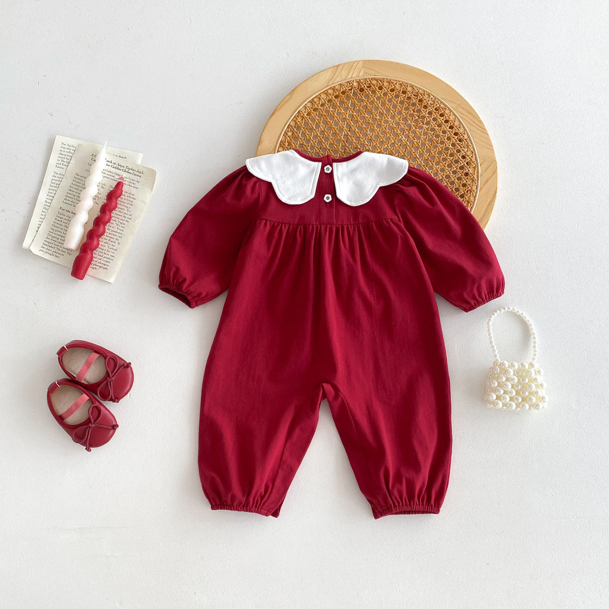 Newborn Baby Clothes Spring Autumn Full Moon 100-Day Girl Baby Onesie Crawling First Birthday Romper A-Class Pure Cotton