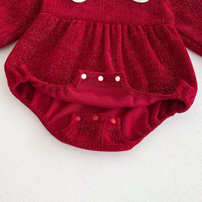 Baby Clothes Spring Autumn Bodysuit Full Moon 100 Days Birthday Princess Dress Newborn Girl Baby Onesie