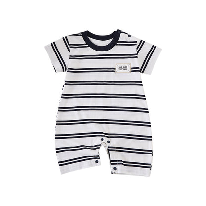 Baby Summer Clothes A Class Lightweight Newborn Boy Girl Romper Stripe Onesie INS English Baby Bodysuit