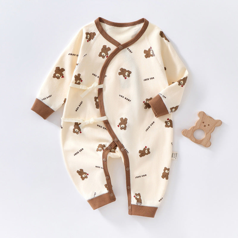Bodysuit Baby Long Sleeve Outing Clothes Newborn Winter Base Layer Belly Protection Butterfly Suit