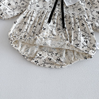 Baby Romper Spring Autumn Clothes Girl Baby Floral Chic Style Bodysuit Newborn Crawling Suit Cotton A Class