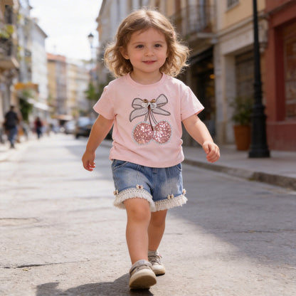 Baby girl summer clothes short sleeved shorts two-piece set