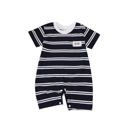 Baby Summer Clothes A Class Lightweight Newborn Boy Girl Romper Stripe Onesie INS English Baby Bodysuit