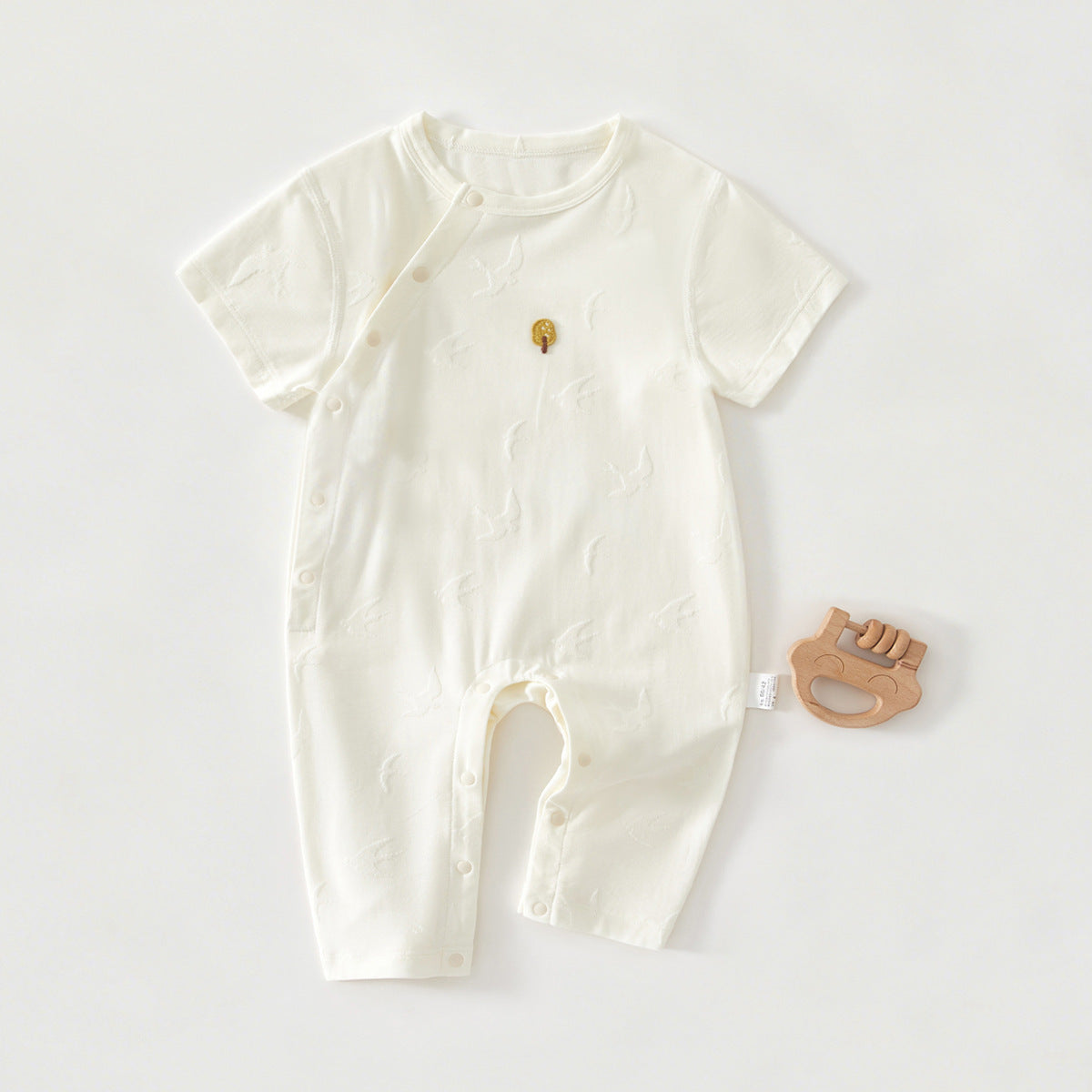Baby Lightweight Short Sleeve Cotton Muslin Romper Newborn Infant Bodysuit Crawling Clothes Baby