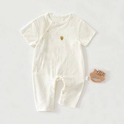 Baby Lightweight Short Sleeve Cotton Muslin Romper Newborn Infant Bodysuit Crawling Clothes Baby