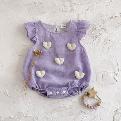 Baby Girl Romper with Petal Sleeves