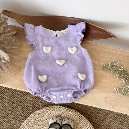 Baby Girl Romper with Petal Sleeves