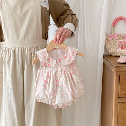 Baby Clothes SummerStyle Newborn Romper Girl Baby Onesie Princess 1-Month 100-Day Bodysuit Cotton