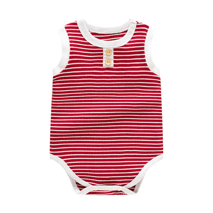 Striped sleeveless newborn clothing