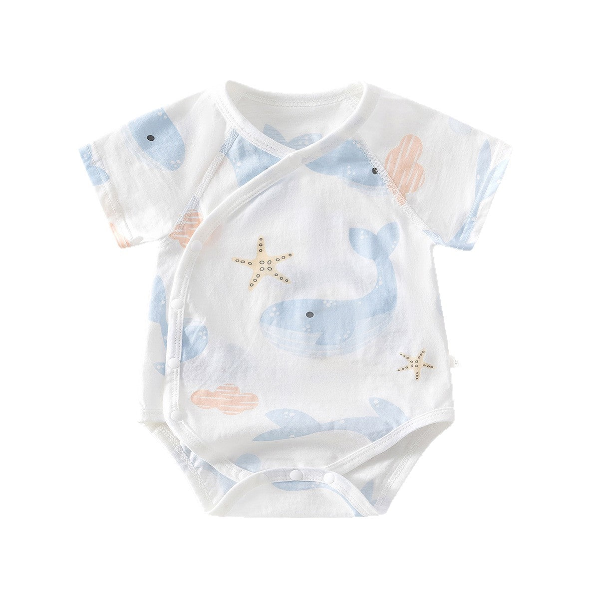 Infant Bodysuit Lightweight Newborn Onesie Baby Romper Short Sleeve Pure Cotton Crawling Suit