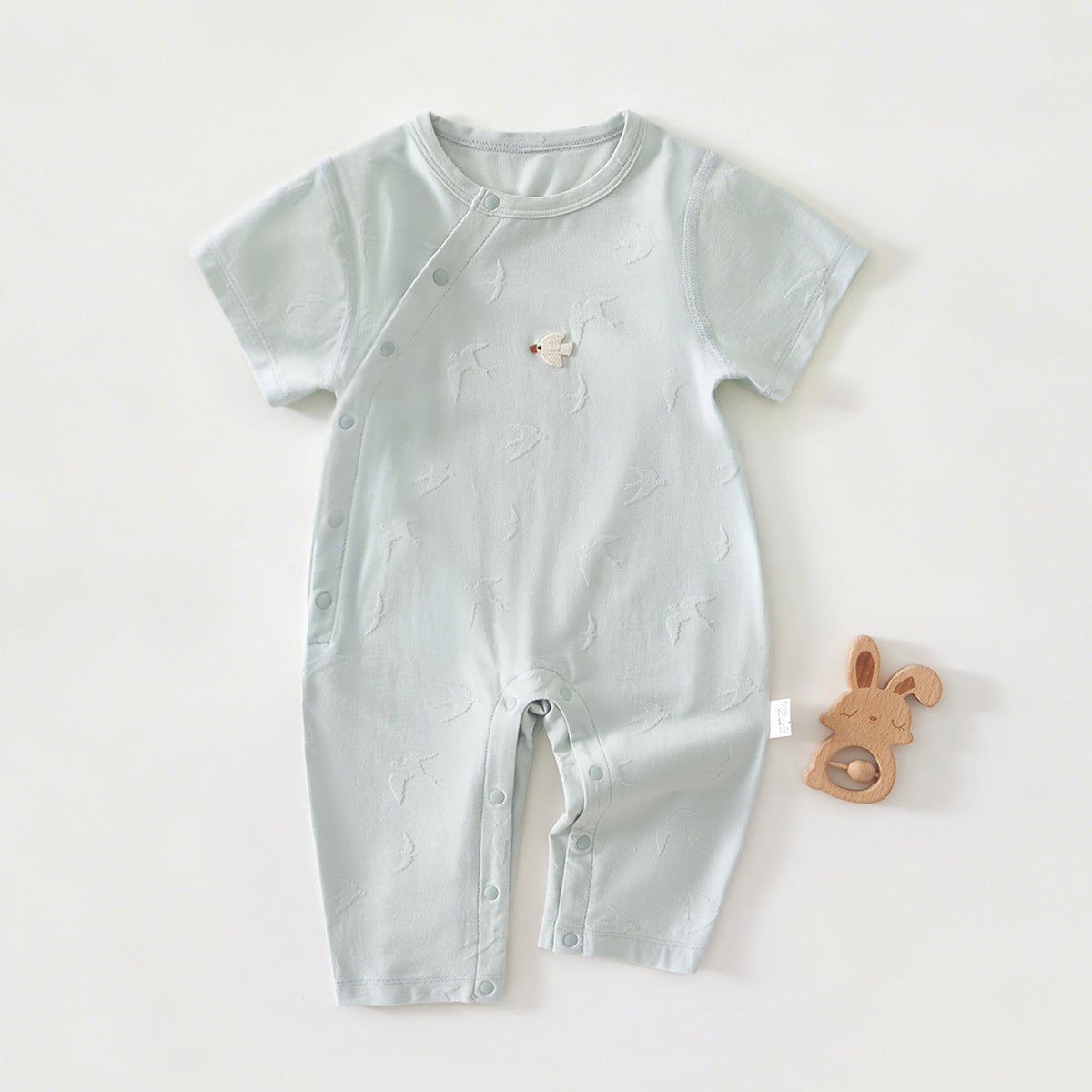 Baby Lightweight Short Sleeve Cotton Muslin Romper Newborn Infant Bodysuit Crawling Clothes Baby