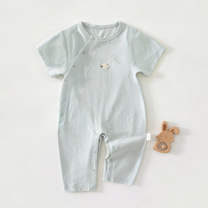 Baby Lightweight Short Sleeve Cotton Muslin Romper Newborn Infant Bodysuit Crawling Clothes Baby