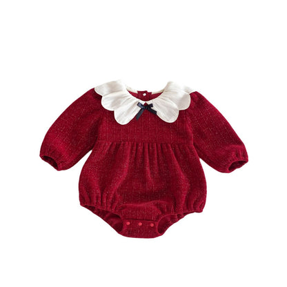 Baby Clothes Spring Autumn Bodysuit Full Moon 100 Days Birthday Princess Dress Newborn Girl Baby Onesie