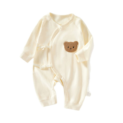 Bodysuit Baby Long Sleeve Outing Clothes Newborn Winter Base Layer Belly Protection Butterfly Suit
