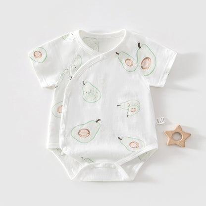 Infant Bodysuit Lightweight Newborn Onesie Baby Romper Short Sleeve Pure Cotton Crawling Suit